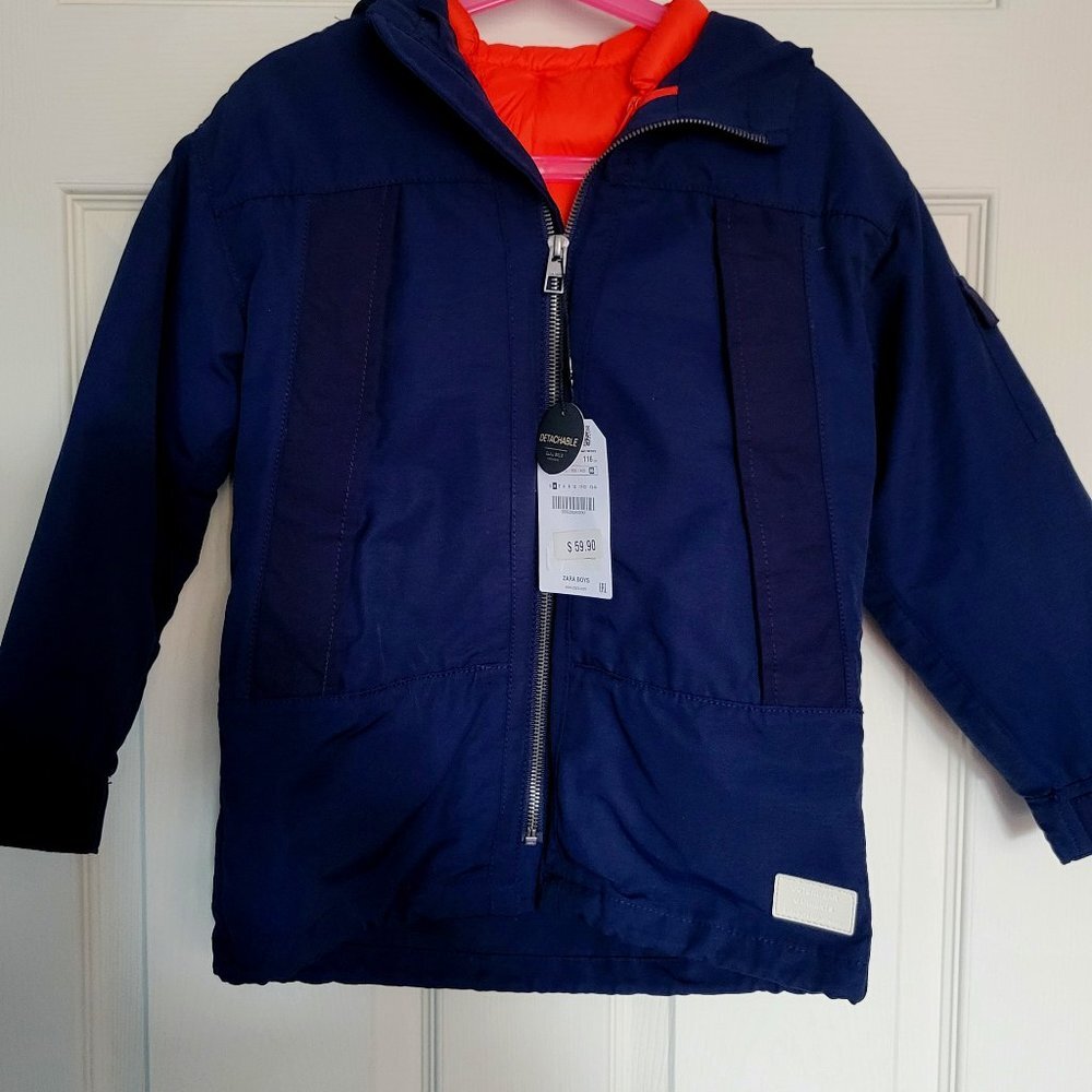NWT ZARA BOYS PARKA DETACHABLE LINING SIZE 6